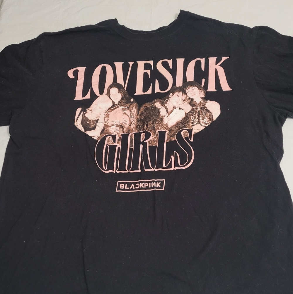 Official BLACKPINK Love Sick Girls K-pop T-shirt Women's XL Black